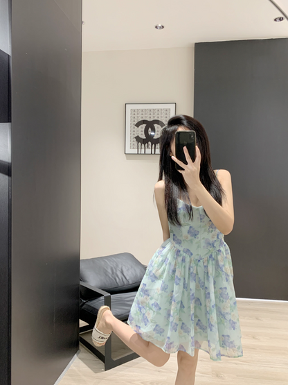 30%OFF_蓝色蝴蝶短款连衣裙🦋French Impression Dress