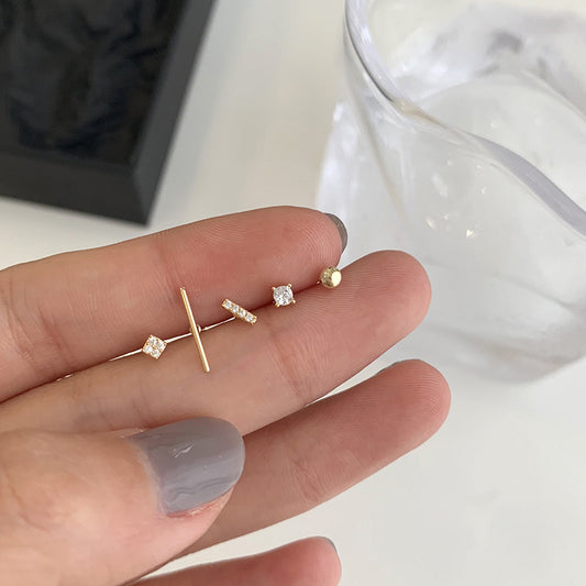 Gold Plated Stud Earring Set