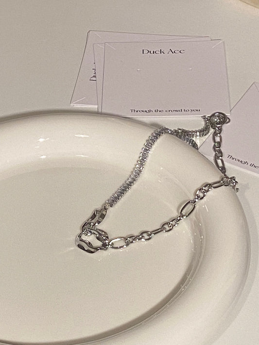 Silver Plated Diamond Choker