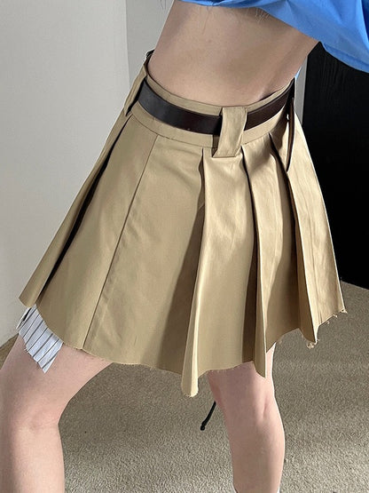 孤品五折清_棕色百褶裙Tortilla Pleated Skirt