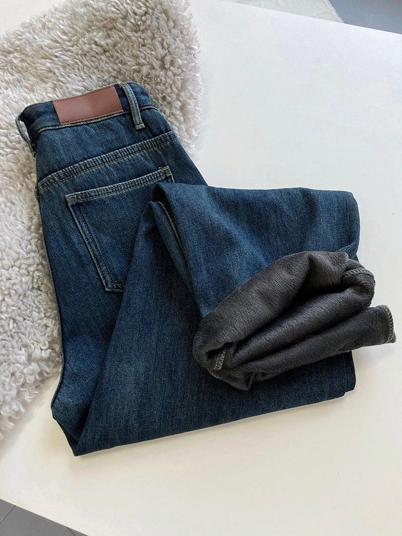 加绒加厚牛仔裤High-Rise Fleece Jean