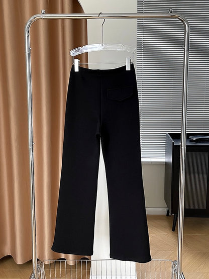 20%OFF_高腰弹力微喇开叉裤High Waisted Slit Wide Leg Trouser