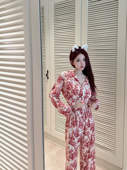 【富家千金】新年红睡衣套装Lucky Red Embroidery Pyjama