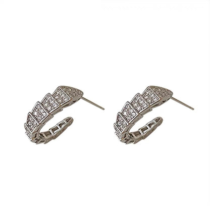 Diamond C Hoop Earrings