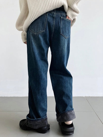 加绒加厚牛仔裤High-Rise Fleece Jean