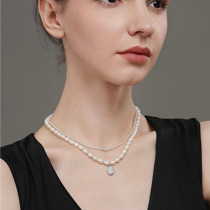 Multilayer Chain Pearl Necklace