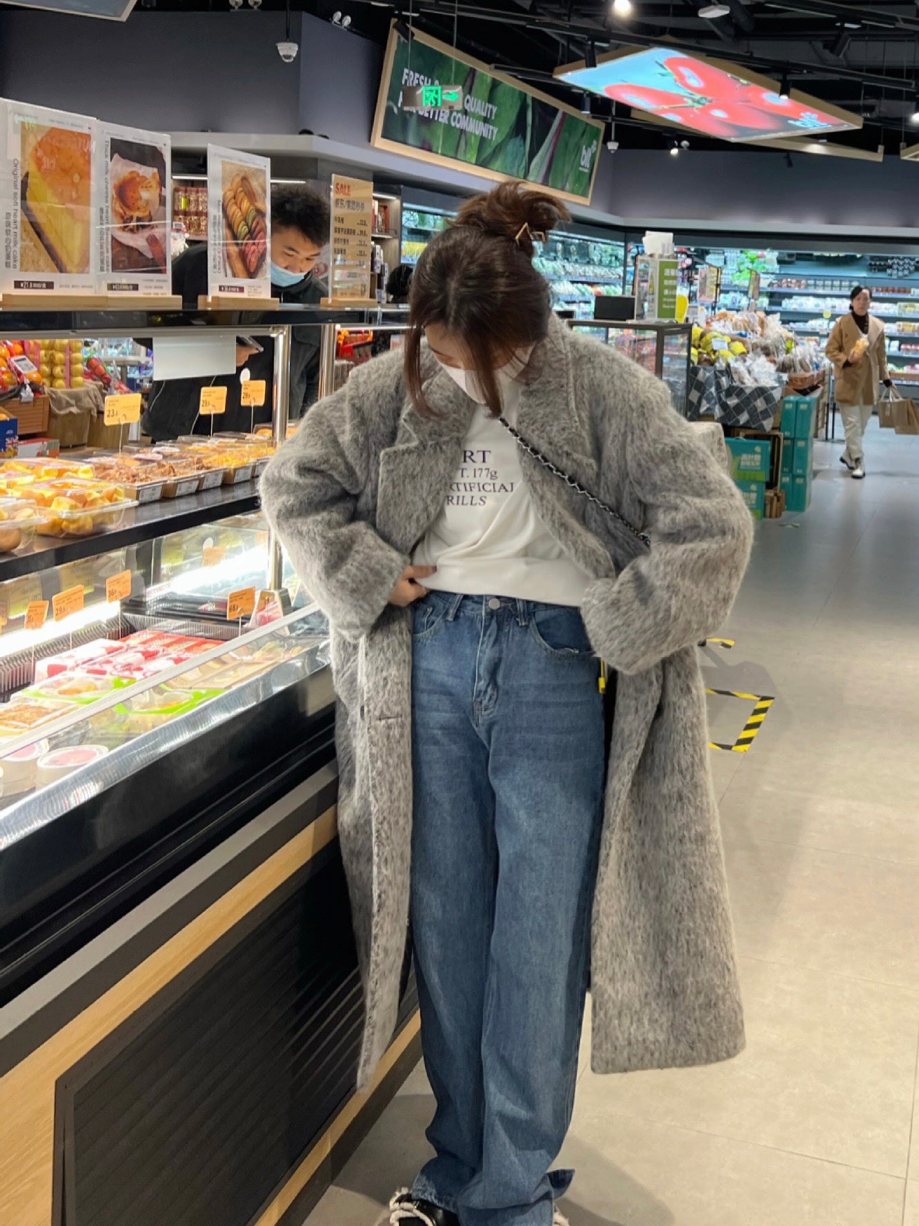 灰色马海毛大衣Light Grey Fur Coat