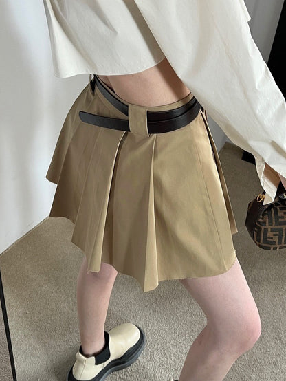 孤品五折清_棕色百褶裙Tortilla Pleated Skirt