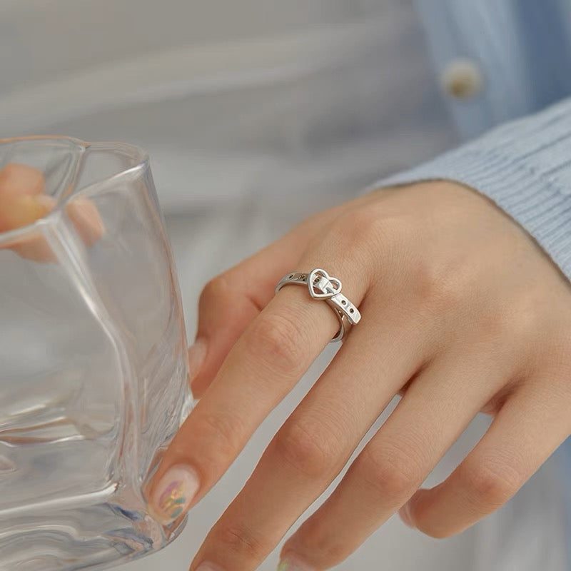 Silver Plated Belt Ear Cuff and Ring