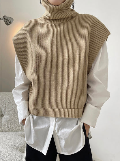 时髦精高领毛衣背心High Neck Knit Vest