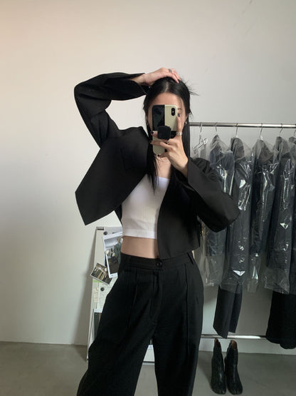 20%OFF_细肩带一字领口吊带Suspender Knit Crop Top