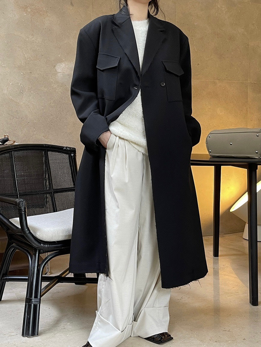 30%OFF_超飒长款系带风衣Black Maxi Coat