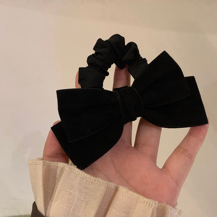 Black Bow Velvet Hair Scrunchie