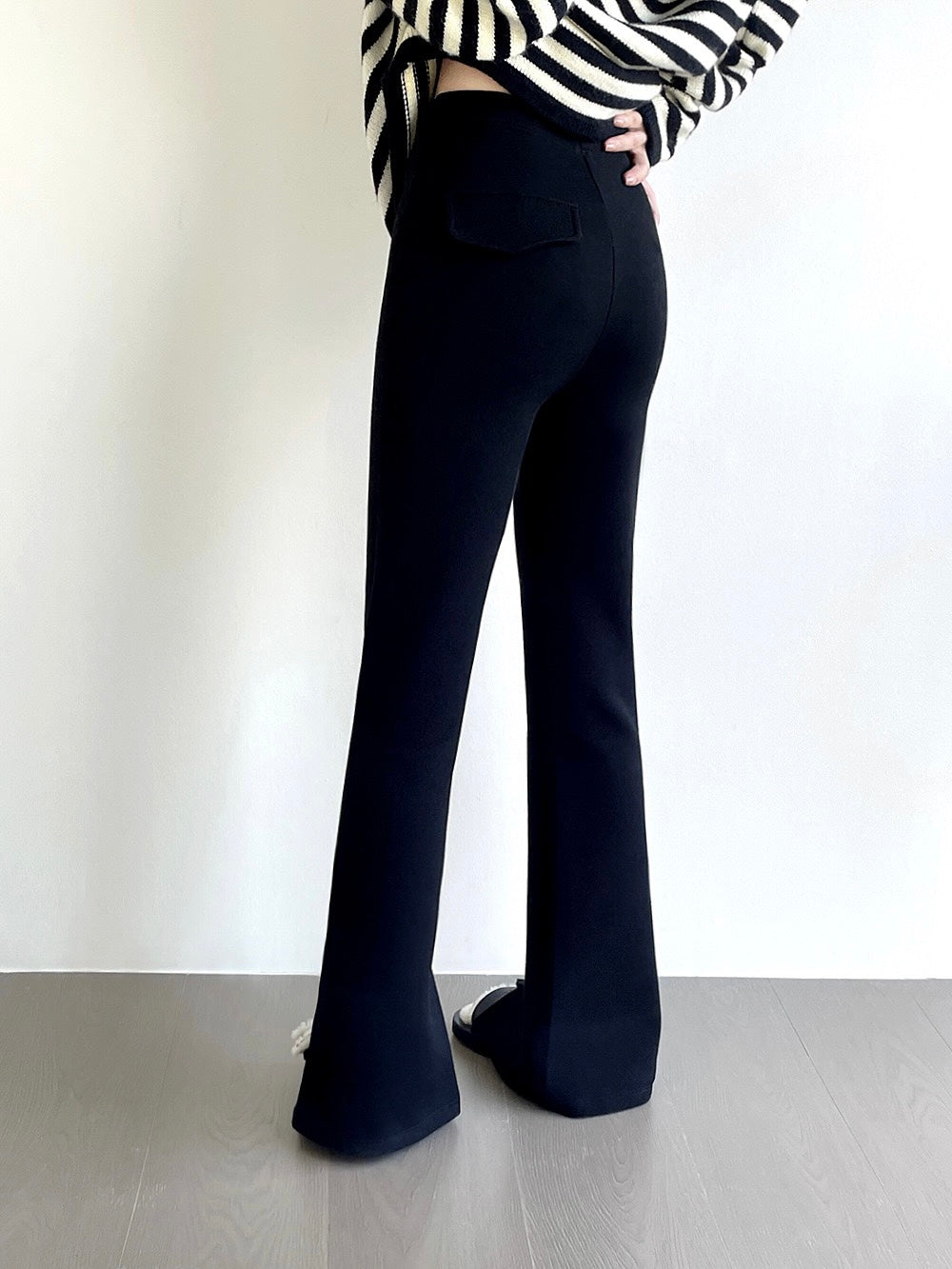 20%OFF_高腰弹力微喇开叉裤High Waisted Slit Wide Leg Trouser