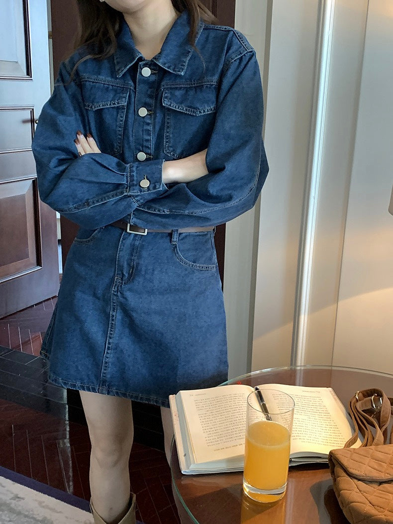 港式复古牛仔裙Vintage Denim Mini Dress