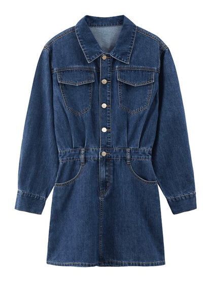 港式复古牛仔裙Vintage Denim Mini Dress