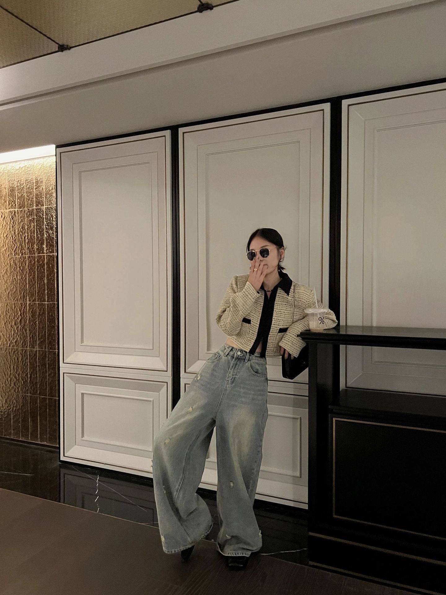 小香短款外套Textured Crop Jacket