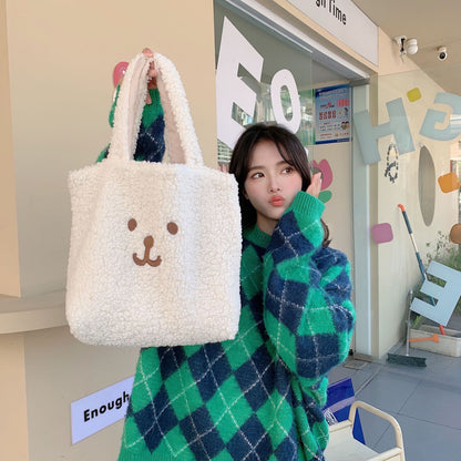 50%OFF_小熊托特包Fleece Tote Bag