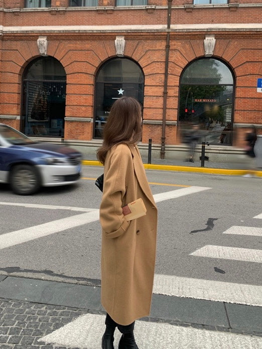 20%OFF_卡其羊毛呢大衣Khaki Wool Button Coat