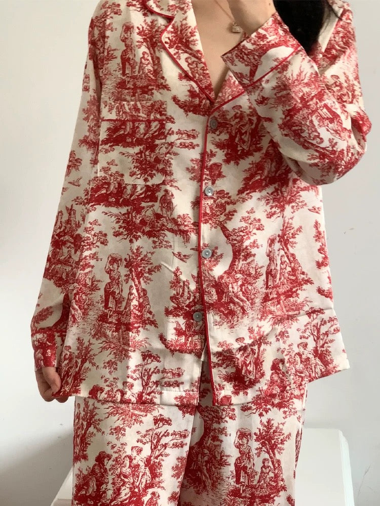 【富家千金】新年红睡衣套装Lucky Red Embroidery Pyjama