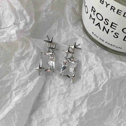 Silver Plated Crystal Stud Earrings