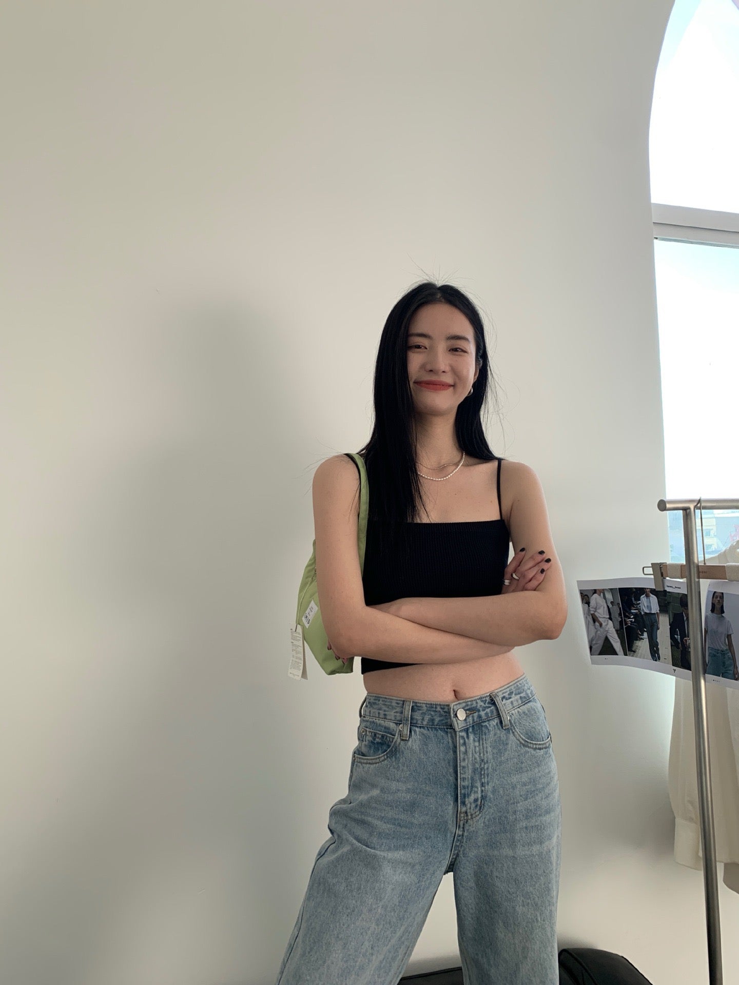 20%OFF_细肩带一字领口吊带Suspender Knit Crop Top