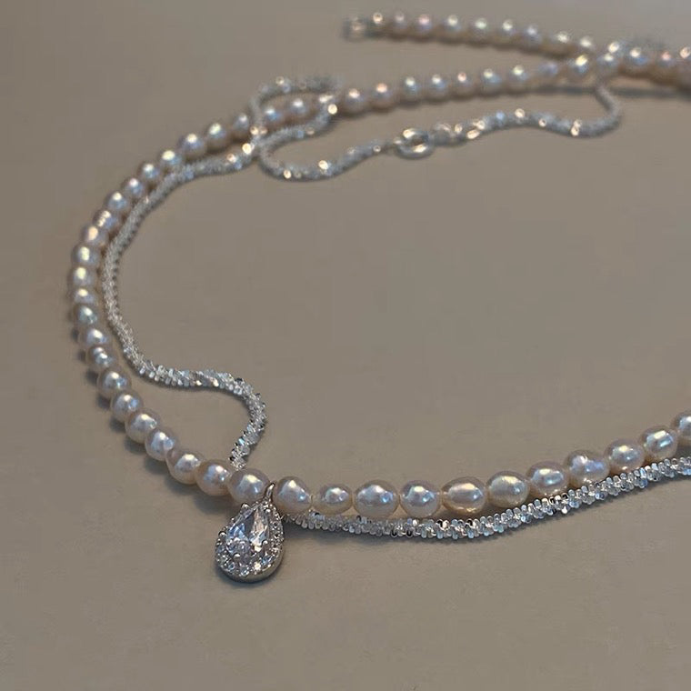 Multilayer Chain Pearl Necklace