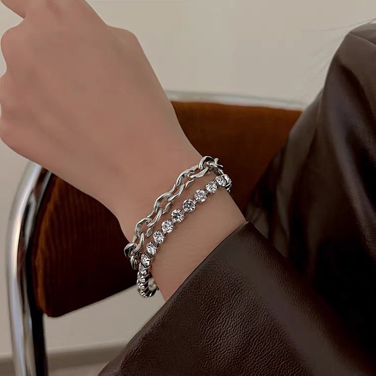 Double Chain Diamond Bracelet