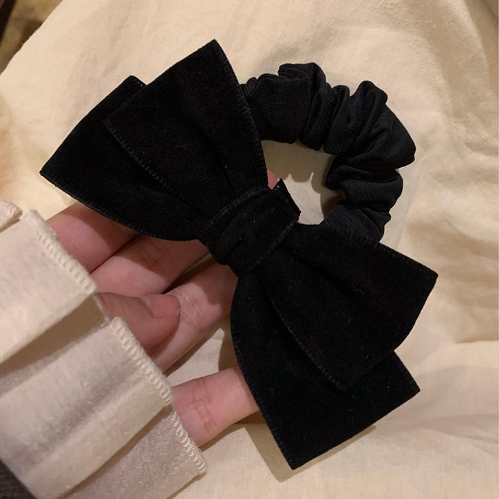 Black Bow Velvet Hair Scrunchie