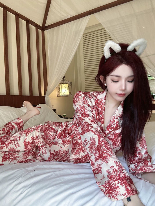 【富家千金】新年红睡衣套装Lucky Red Embroidery Pyjama