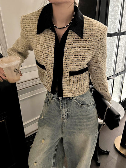 小香短款外套Textured Crop Jacket