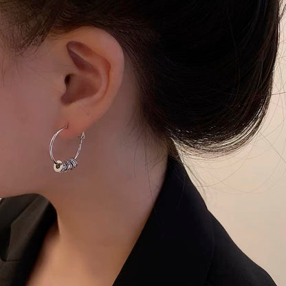 Hoop Earrings with Diamond Pendants