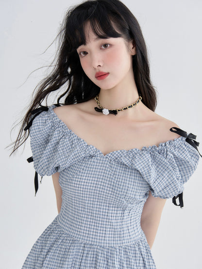 30%OFF_【南法假日】蝴蝶结格纹连衣裙Summer Love Plaid Dress