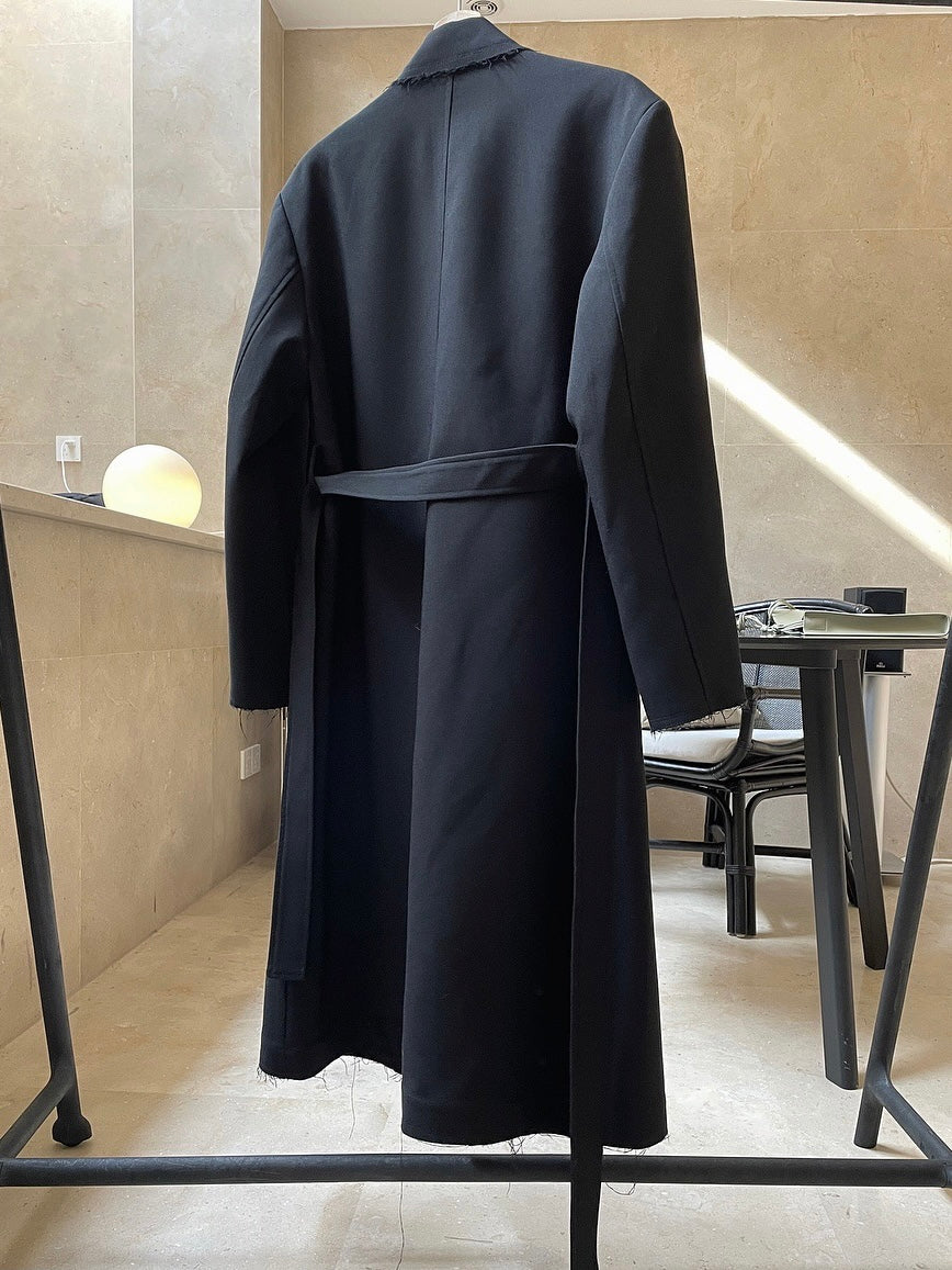 30%OFF_超飒长款系带风衣Black Maxi Coat