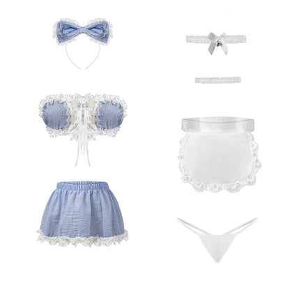 蓝色蝴蝶结女仆装Sky Blue Maid Costume