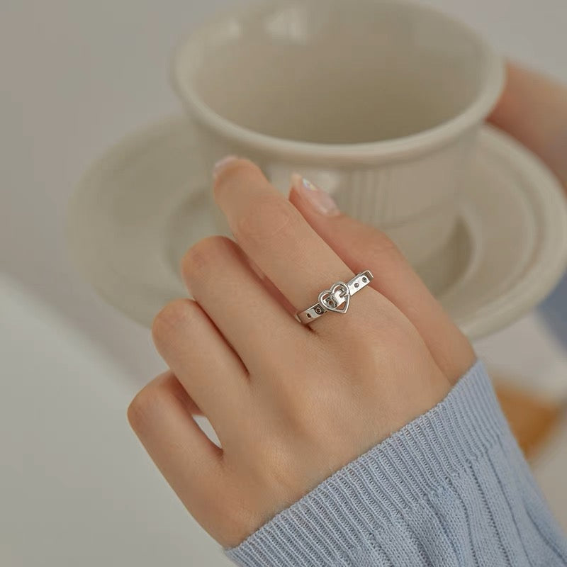 Silver Plated Belt Ear Cuff and Ring