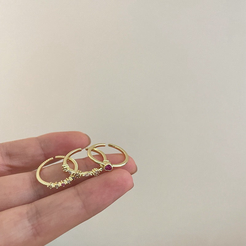 Gold Plated Ring Sets with Diamonds