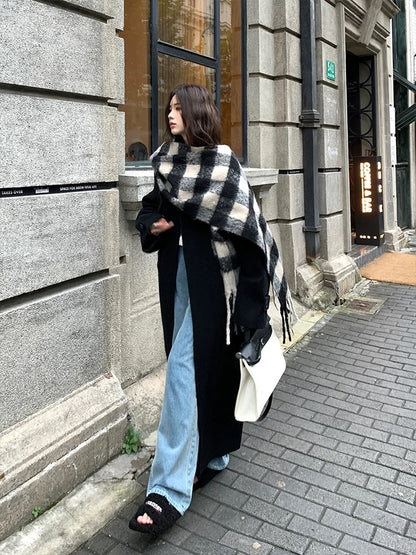 韩剧女主格纹围巾Korean Plaid Scarf