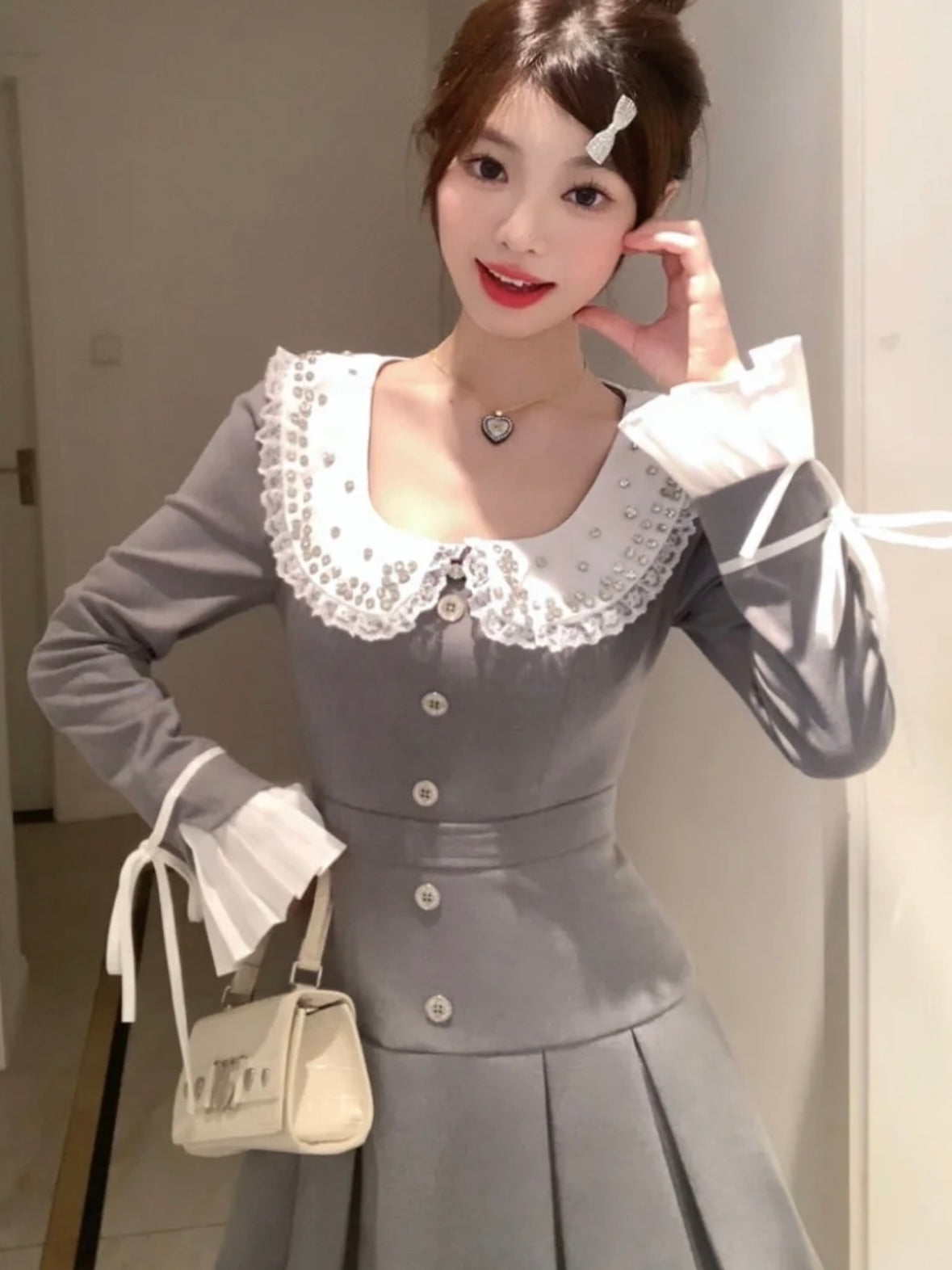 高级感重工连衣裙Doll Collar Dress