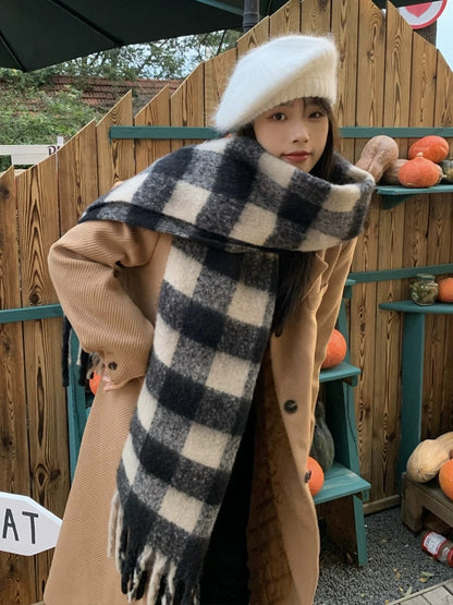 韩剧女主格纹围巾Korean Plaid Scarf