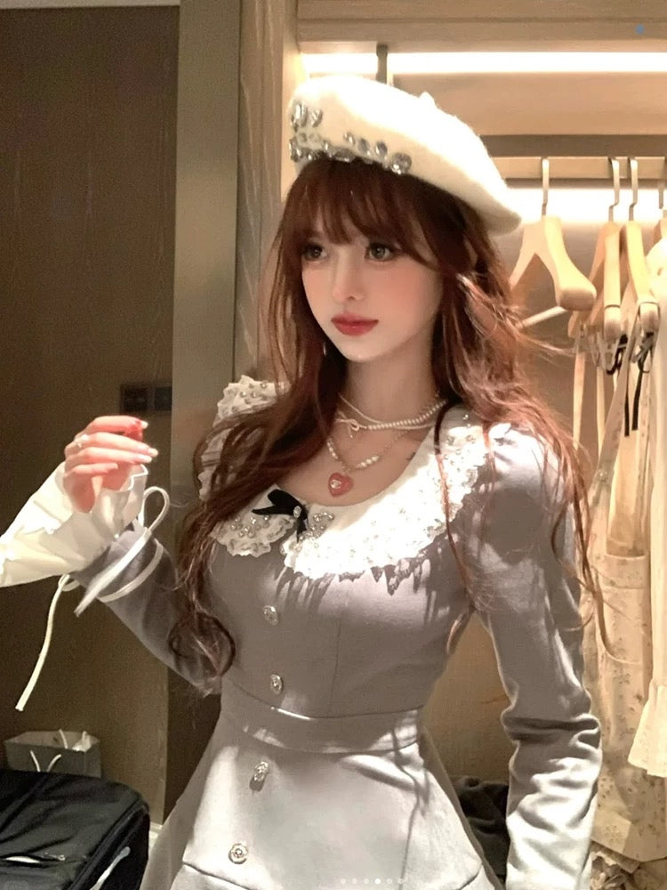 15%OFF_高级感重工连衣裙Doll Collar Dress