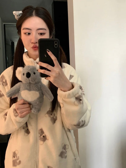 20%OFF_考拉卡通珊瑚绒家居服🐨 Koala cartoon coral fleece loungewear