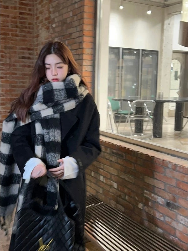 韩剧女主格纹围巾Korean Plaid Scarf