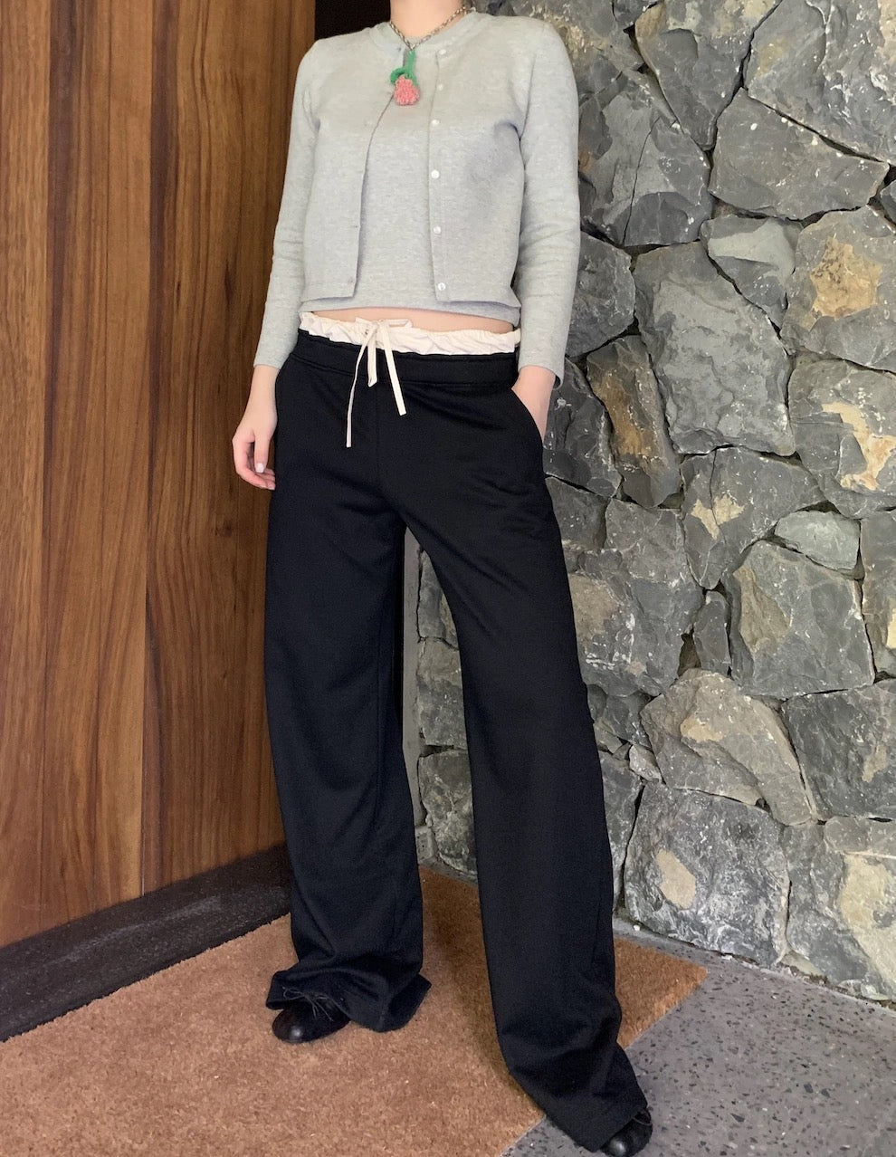 双腰拼接卫裤Double Waist Swetpants