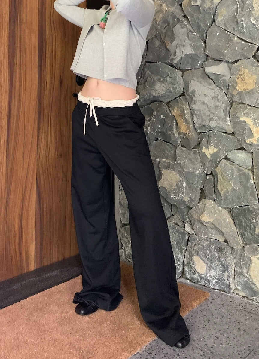 双腰拼接卫裤Double Waist Sweatpants