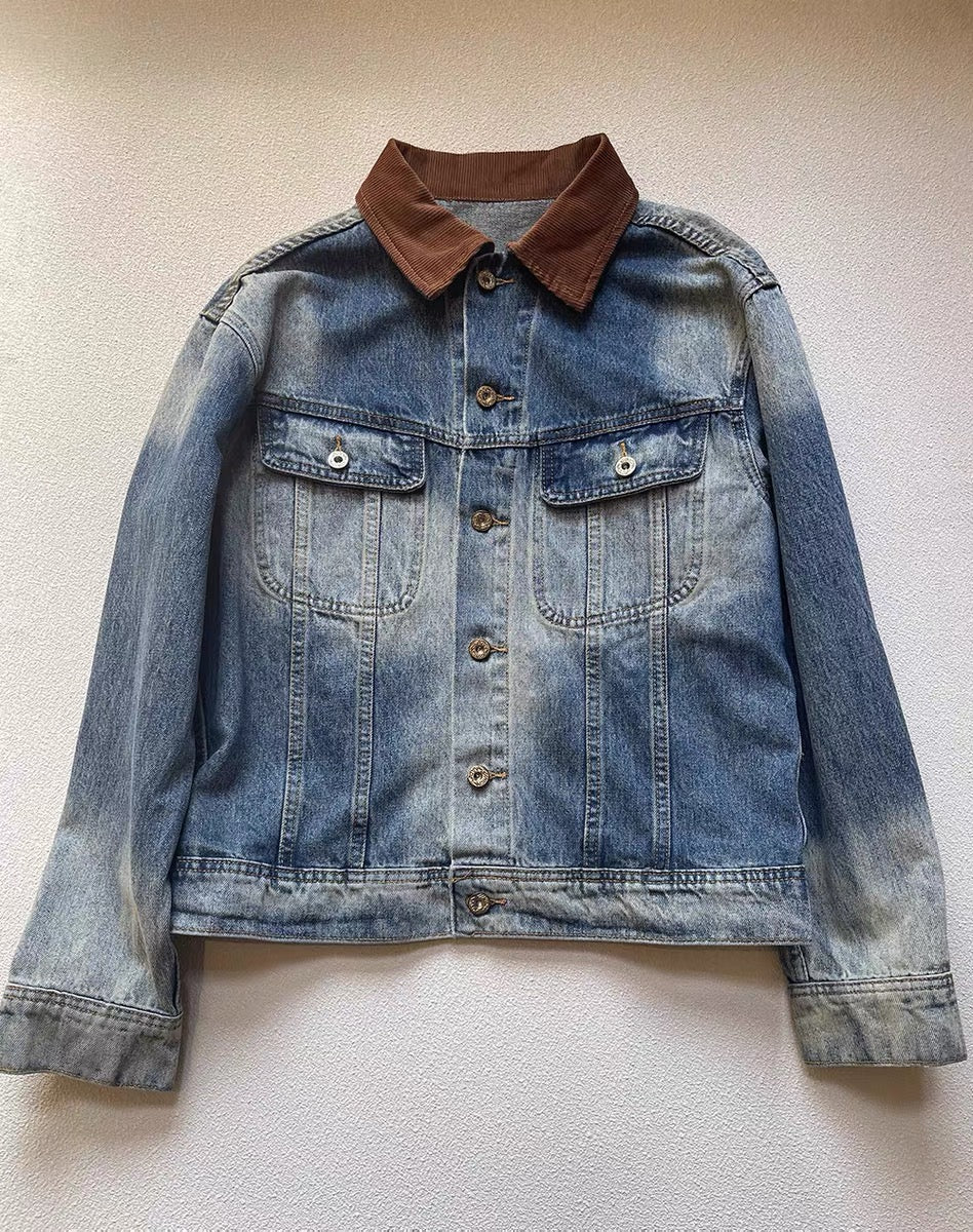 “纽约街头”牛仔外套Vintage Washed Denim Jacket