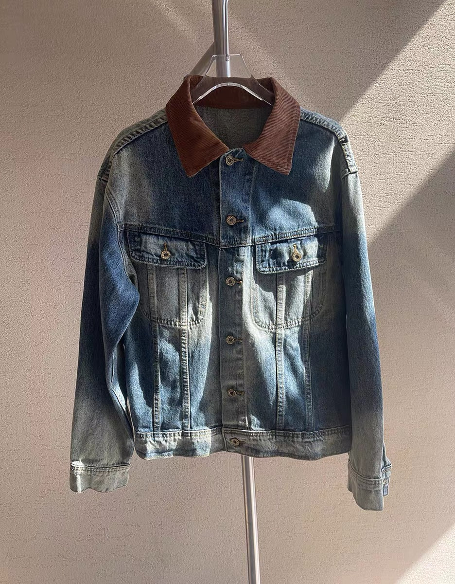 “纽约街头”牛仔外套Vintage Washed Denim Jacket