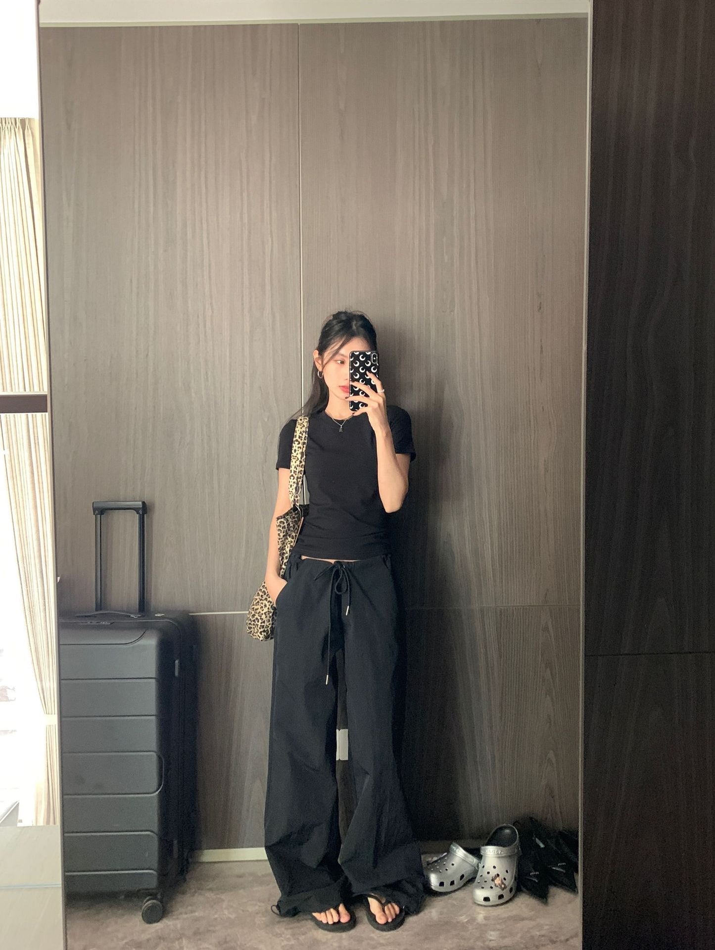 走路带风抽绳阔腿裤Drawstring Wide Leg Trousers