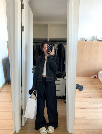 走路带风抽绳阔腿裤Drawstring Wide Leg Trousers