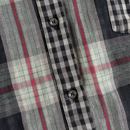 松弛慵懒长袖复古格纹衬衫Loose Vintage Check Shirt